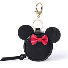 miss fong Pacifier Holder Case with Clip, Pacifier Pouch Cover, Pacifier Charm Pod with Clasp Attach to The Strollers & Diaper Bags, Hold 2 Pacifier or Nipple Shield(Bow Black)