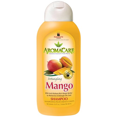 PPP AromaCare Detangling Mango Shampoo for Dogs - Enjoy Nourishing Mango Butter that Softens and Detangles Dog Coat & Fur - 13.5 fl oz.