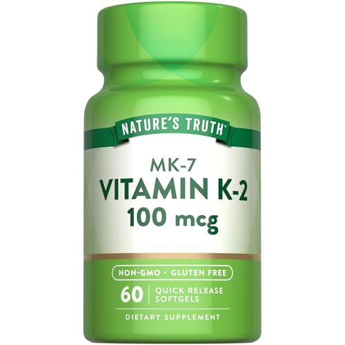 Natures Truth Vitamin K2 MK-7 | 100 mcg | 60 Softgels | Non-GMO & Gluten Free Supplement