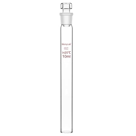 stonylab Class A Nessler Colorimetric Tubes with Glass Stopper, Flat Bottom Tubes, Premium Glass Test Tubes for Laboratory Color Comparison, 10 ml