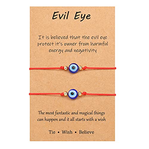 Evil Eye Red String Bracelet Adjustable Ojo Turco Kabbalah Protection Amulet Good Luck Nazar Bracelet Back to School Bracelet Mommy and Me