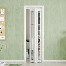 Bi-Fold Door,3 Panel Frosted Glass Closet Door,for 7280Double 3680 Doors Door Opening,Suitable for Closets & Interiors,DMF,White