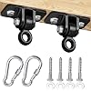 BETOOLL 2400lb Capacity Heavy Duty Swing Hangers for Wooden Sets Playground Porch Indoor Outdoor & Hanging Snap Hooks Silver Set of 2