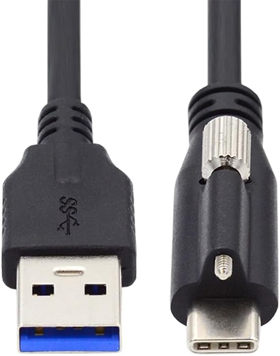 USB 3.1 Type-C Locking Connector to Standard USB3.0 Data Cable for Camera with Panel Mount Screw 120CM