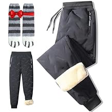 2026 Upgraded Unisex Fleece-Lined Waterproof Pants, Winter Outdoor Windproof Warm Sherpa Lined Sweatpants (Gray Jogger,Medium)