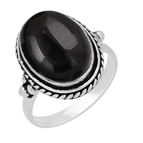 Sterling Silver Plated Handmade Statement Rings For Women, Southwest Bohemian Birthstone Ring Jewelry Mothers Day Christmas Gifts For Her