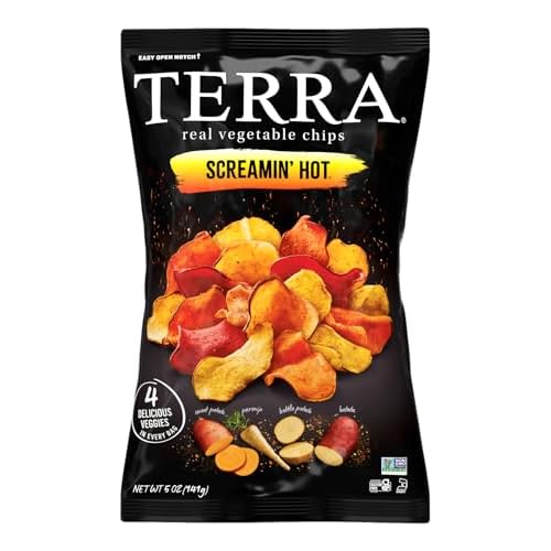 Terra Chips Screamin Hot Vegetable Chips, 5 oz Pack of 12