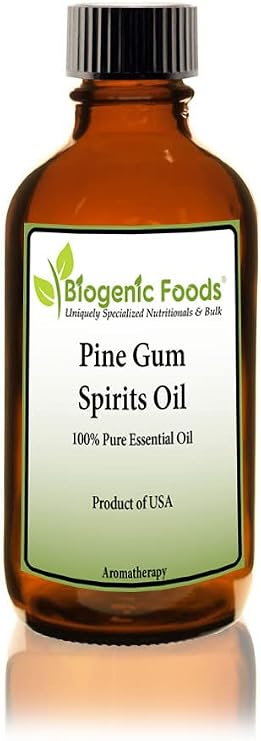 Biogenic Foods Pine Gum Spirits - Organic Pure Essential Oil of Pine Tree NOT Rectified Paint Grade (4 OZ), 4 Ounce