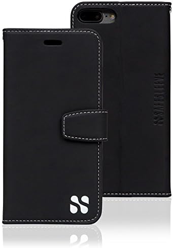 SafeSleeve EMF Protection Anti Radiation iPhone Case: iPhone 8 Plus, iPhone 7 Plus and iPhone 6 Plus RFID EMF Blocking Wallet Cell Phone Case Black