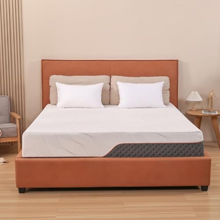 ESHINE 12 Inch Memory Foam Hybrid Mattress Queen - 609 Independent Pocket Innersprings - Queen Mattress in a Box - Edge Support - Medium Firm