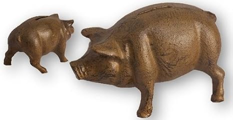 212 Main Cast Iron Pig Bank Rust