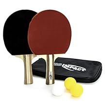 Ping Pong Set 2 Professional Wooden Paddles, 3 Table Tennis Balls & Carry Case Indoor/Outdoor Racket Kit for Beginner & Intermediate Players, Kids & Adults