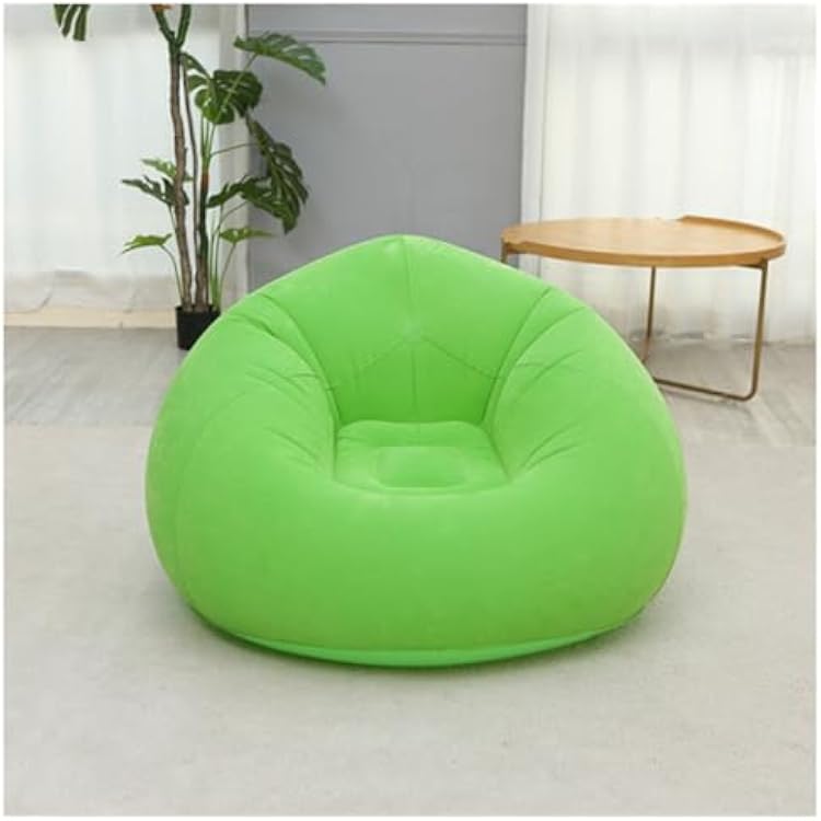 Bean Bag Chairs Inflatable, Air Sofa, Inflatable Lazy Sofa Chair No Filler, Washable Couch Bean Bag Chair Folding, Portable Inflatable Chair for Living Room Bedroom Reading RoomGreen