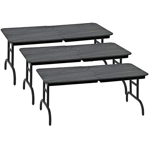 Set of 3 Black Breakable Tables for Wrestling Action Figures