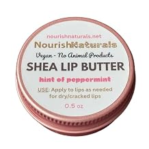 Shea Lip Butter - All Natural 4 Ingredient Lip Balm - Ultra Moisturizing Vegan Lip Balm for Long Lasting Hydration, Travel Sized, with Peppermint Oil, Non Toxic Ingredients