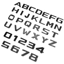 LZLRUN Custom Metal Letters for Car Emblem Name Badge and Wall Decor Outdoor (Black-Silver)