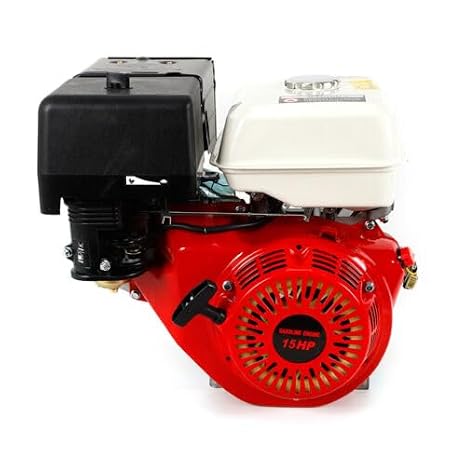 420CC 15PS Benzinmotor 4-Takt Standmotor Motor Industriemotor 1Zylinder Benzin OHV Einzylinder Schwerlastmotor LuftküHlung Gasbetriebener Tragbarer Stromerzeuger-9700 Watt Home Back Up Rot