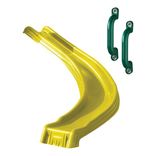 Swing-N-Slide WS 8339 Side Winder Curved Plastic Slide for 4 Decks with Safety Handles, Yellow