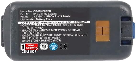 Barcode Scanner Replacement Battery for Intermec CK3X, CK3C, CK3A, CK3C1, CK3R, CK3N1, CK3, CK3N PN 318-034-001, AB18, AB17, 318-033-001, 318-033-021 5200mAh