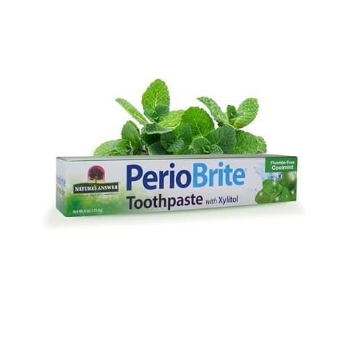 Natures Answer Periobrite Natural Whitening Toothpaste | Soothes & Refreshes | Gluten-Free, Flouride-Free Soy-Free & Vegetarian | No Artificial Sweetners or Preservatives 4oz 2 Pack
