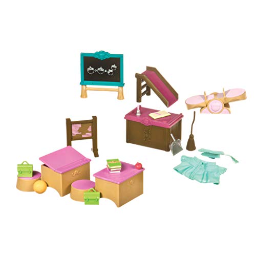 Lil Woodzeez Classroom & Playground Set, 20 Pieces Miniature Dollhouse Furniture & Accessories for Imaginative Pretend Play, 3 Years