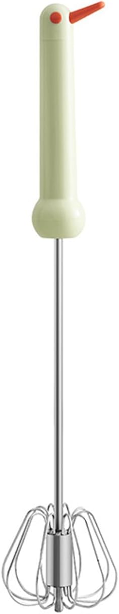 Stainless Steel Egg Whisk, Hand Push Rotary Whisk Blender, Versatile Milk Frother, Hand Push Mixer Stirrer for Blending, Whisking, Beating & Stirring, Whisks for Cooking (Green)