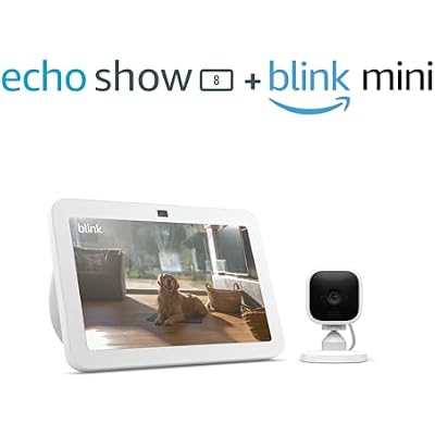 Echo Show 8 (3rd Gen, 2023 release) with Blink Mini | Glacier White
