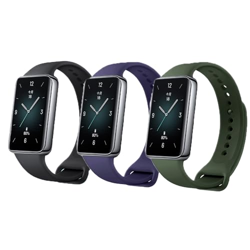 FitTurn [3-Pack] Compatible with Honor Band 1098 Watch Band, Silicone Material, Waterproof Sports Replacement Strap for Huawei Honor Band 1098