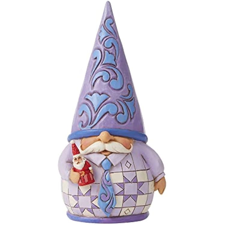 Heartwood Creek Jim Shore Purple Gnome Holding Santa- an Artist Like No Other 6009583,12 cm