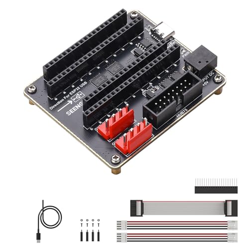 RGB Matrix Adapter Board for ESP32-S3-DevKitC-1 & ESP32-DevKitC V4 Connect with RGB LED Matrix Displays, HUB75 LED Panel Driver Board with Dual Power Input, USB-CDC 5V Supply, VH-4P Connectors