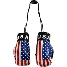 Flagline USA Flag Novelty Vinyl Mini Boxing Gloves with Black Snap Connection