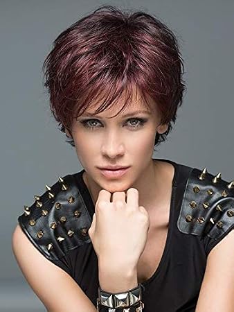 Open Petite Avg Cap Wig Color Dark Chocolate Lighted - Ellen Wille Wigs 6" Short Ultra Textured Style Flirty Synthetic Monofilament Crowne Spiky Sides Bundle MaxWigs Hairloss Booklet