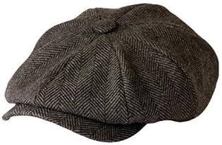 Gamble & Gunn Newsboy Grey Herringbone Cloth Cap (61cm)