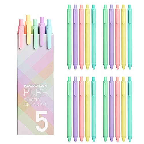 Lanxivi 20 Pieces Gel Ink Pens Black Refill, Quick Dry Retractable Ink Pens Rolling Ball Pens 0.5 mm Extra Fine Point Smooth Writing