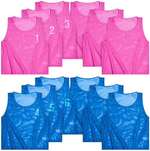 Boyiee Pinnies Scrimmage Vests, Nylon Mesh Team Practice Jersey Youth Pinnies for Sports Basketball Soccer Football