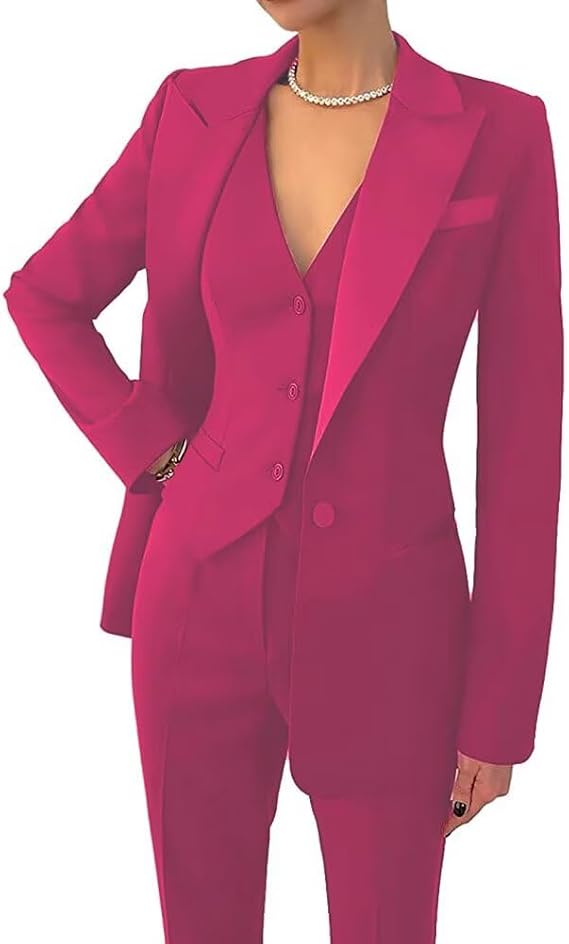 Pant Suits for Women 3 Pieces Wedding Tuxedos Suit Set Business Casual Outfits for Women