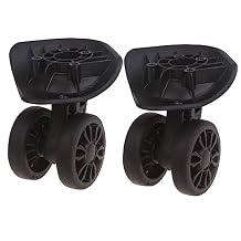 A89 Luggage Wheels Suitcase Double Row Roller Hardware Repairing Kit Spinner Casters Heavy Duty Wheel 1 Pair Black, 5cm