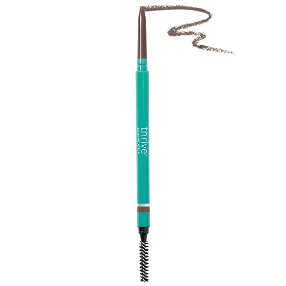 Thrive Causemetics Infinity Waterproof Eyebrow Pencil, Medium Brown Shade | Retractable Fine Tip, Dual-Ended Spoolie Brush, Hyaluronic Acid & Shea Butter, Vegan & Cruelty Free, Audrey Shade