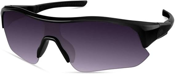 Harley-Davidson Men's Semi-Rimless Sunglasses, Shiny Black w/Gradient Lens