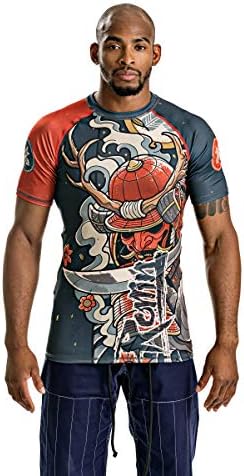 Ronin Rash Guard Short Sleeve - Jiu Jitsu MMA BJJ - Oni Bushi Samurai Demon Quality & Durability