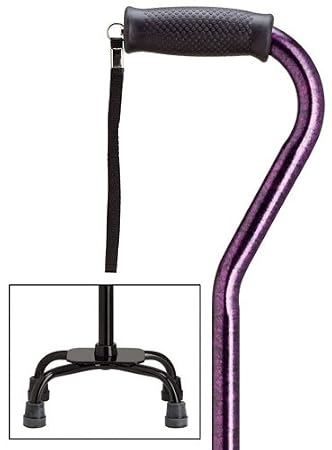Walking Cane Quad Cane Granite Purple Large Base 8" X 12"