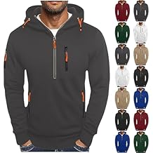 HJINGSUN Mens Hoodies Zip Up Tactical Hooded Sweatshirts with Zipper Pockets Vintage Long Sleeve Sport Tops Fall Clothes