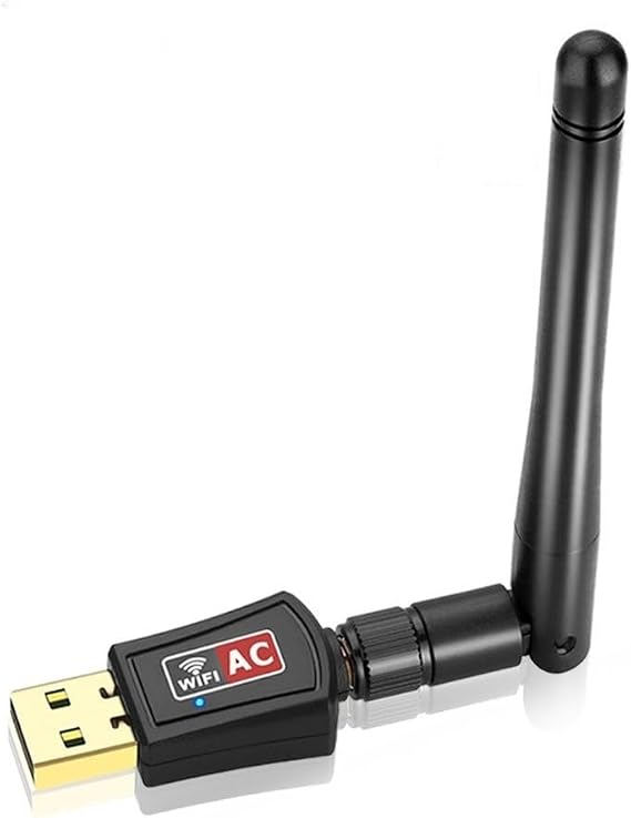 AC600Mbps USB WiFi Adapter, Wireless USB Network Adapters Dual Band 2.4G/5.8Ghz Wi-Fi Dongle with Antenna for Laptop Desktop Compatible Windows Vista/XP/2000/7/8/10/11, Linux, MAC OS10.9-10.15