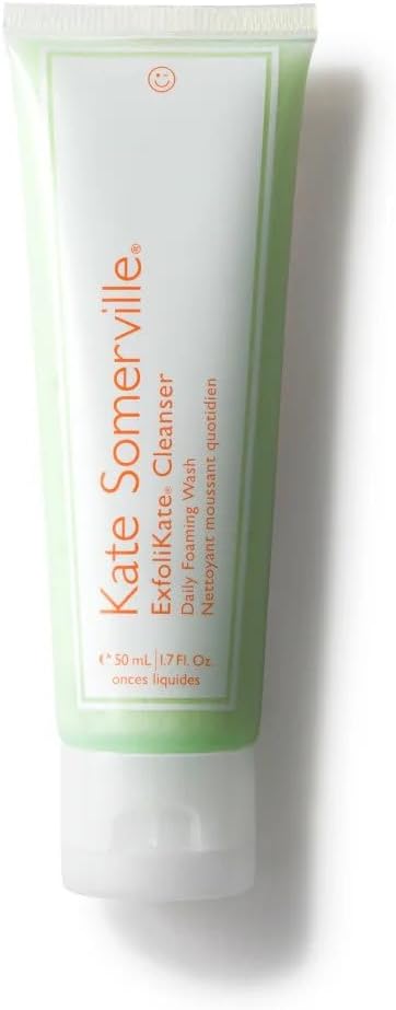 Kate Somerville ExfoliKate Cleanser – Daily Exfoliating Face Wash, Foaming Face Wash with Glycolic Acid and Lactic Acid, Gentle Facial Scrub, 50 mL