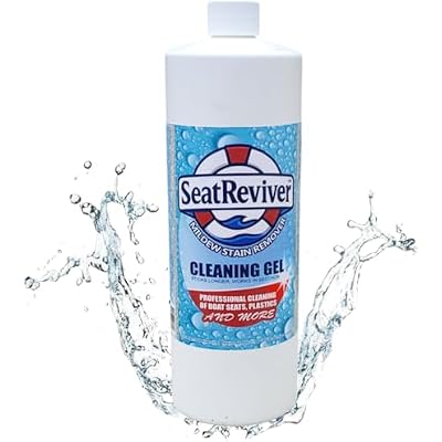 Marine Mildew Stain Remover for Boat Seats, Vinyl & Plastic | Light Gel That Clings Longer | Fast-Acting | No Scrub | 32oz