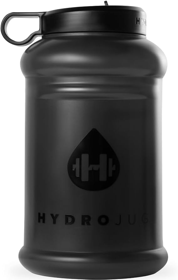 HydroJug Pro 73 oz Plastic Water Jug with Handle & Flip Straw, Black