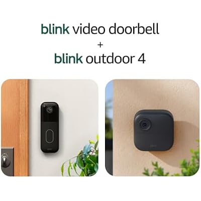 Blink Video Doorbell + Outdoor 4 Wireless smart security cameras, head-to-toe HD view, two-year battery life. Sync Module Core included 2 camera system + Video Doorbell