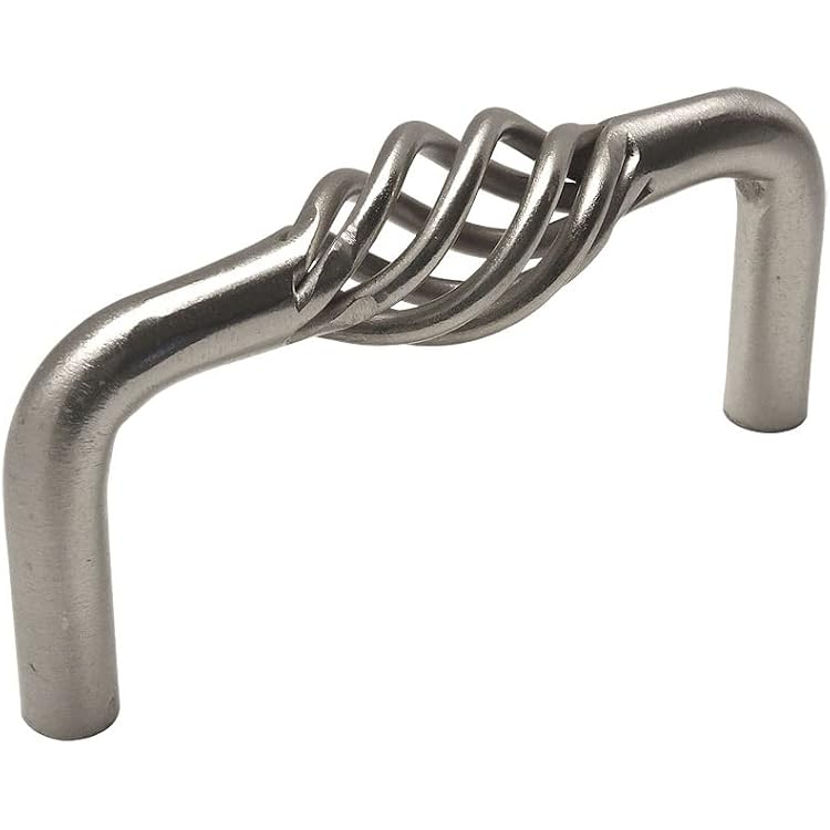 Cosmas 9992-030SN Satin Nickel Birdcage Cabinet Hardware Handle Pull - 3 Hole Centers