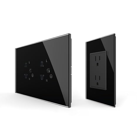 Horizontal Dual Socket + Vertical Dual Socket Black