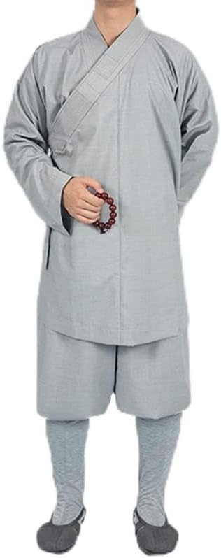Buddhist Monk Costume - Authentic Shaolin Temple Clothing Robe for Buddhism Meditation and Zen Practice Lohan Clothing